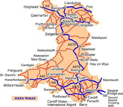 Map of Wales