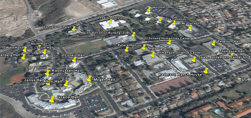 Google Earth screenshot of Cal Lutheran