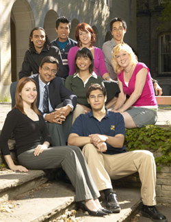 President David Naylor with students