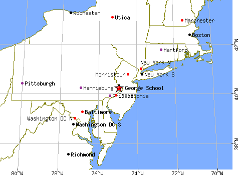 Map showing location of George School